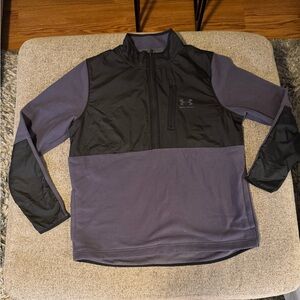 Under Armour Black and Dark Purple Half-Zip Top